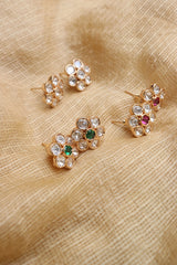 Kundan Flower Studs