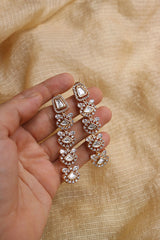 Kundan Fan Sleek Earrings