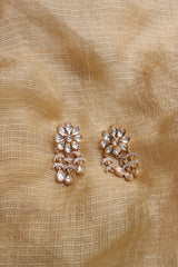 Kundan Flower Moon Chandelier Earrings
