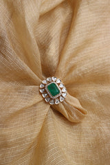 Kundan Emerald Statement Ring