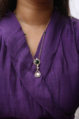 Kundan Drop Pendant Chain Set