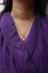 Kundan Pear Pendant Set