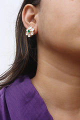 Kundan Flower Studs