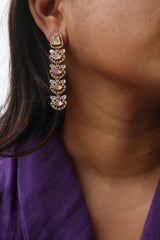 Kundan Fan Sleek Earrings