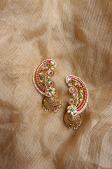 Statement Kundan Leaf Cuff Jhumkas