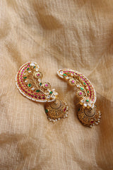 Statement Kundan Leaf Cuff Jhumkas
