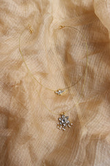 White Kundan Bird Layer Cord Necklace