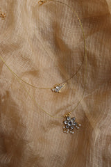White Kundan Bird Layer Cord Necklace