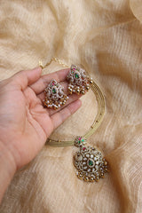 Kundan Peacock Hasli style Tilak Set