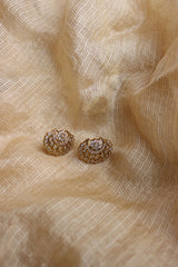 AD Chaand Flower Dull Gold Studs