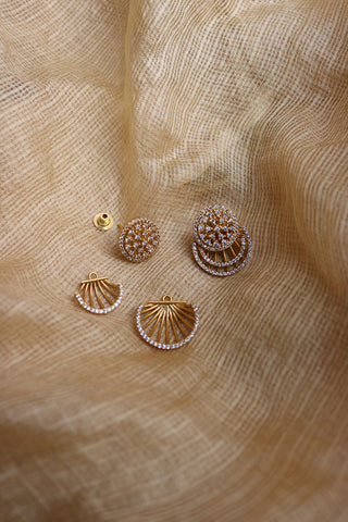 Shell AD 3 in 1 Front Back Earrings