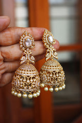 Matte AD Peacock Jhumkas 1 (colors available)