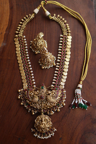 Statement Lakshmi Peacock Coin Set