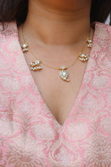White Kundan Kairi Cord Necklace