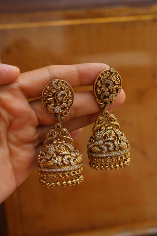 AD Peacock Temple Jhumkas