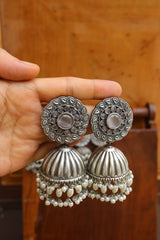 Rustic Chakra Stone Jhumkas
