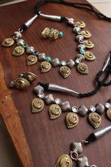 Two Tone Paisley Peacock Necklace