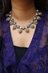 Two Tone Paisley Peacock Necklace