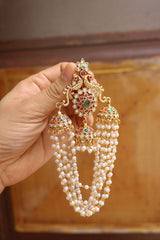 Kundan Peacock Pearls Hair Jada
