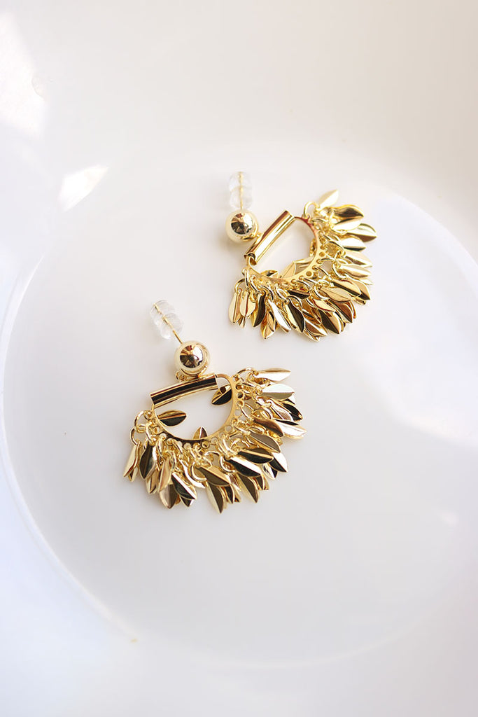 Gold Leaf Hanging Earrings