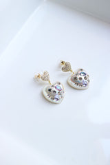 Bejewelled AD Heart Earrings