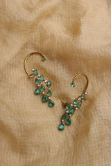 Green stones Ear Cuff