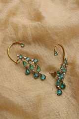 Green stones Ear Cuff