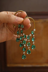 Green stones Ear Cuff