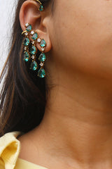 Green stones Ear Cuff