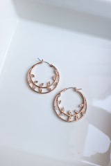 Rose gold Leaf Hoops