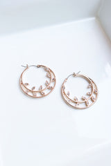 Rose gold Leaf Hoops