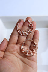 Rose gold Leaf Hoops