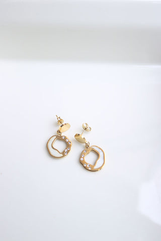Pearl Little Stone Dangles