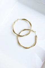 Two Line Twister Hoops Gold