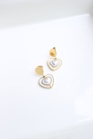 Heart Pearl Earrings