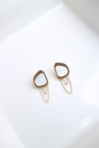 Pearl Chain Dangler Earrings