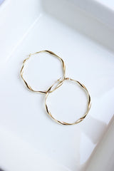 Gold Medium Ribbon Twist Hoops