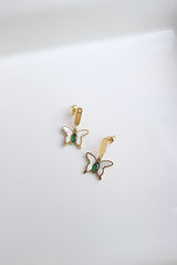 Green Butterfly Stone Earrings