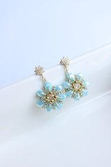 Crystal Blue AD Drop Earrings