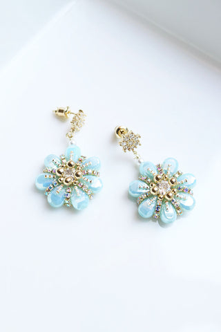 Crystal Blue AD Drop Earrings