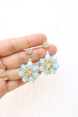 Crystal Blue AD Drop Earrings