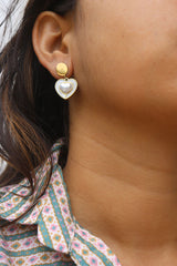 Heart Pearl Earrings