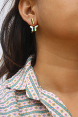 Green Butterfly Stone Earrings
