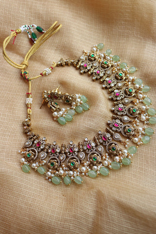 AD Kundan Flower Close Neck se