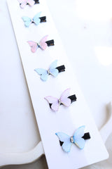 Pastel Butterfly Set of 6 Alligator Clips