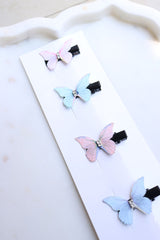 Pastel Butterfly Set of 6 Alligator Clips