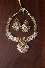 Peacock Cluster Pearls Short Set