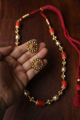Coral Pearl Maala Set