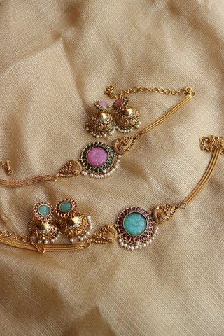 Contemporary Peacock Choker Set