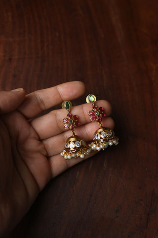 Light Weight Flower Jhumkas